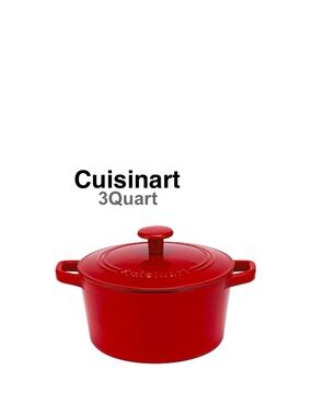 Cuisinart Chef's Classic 3qt Red Enameled Cast Iron Round Casserole with Cover⭐️